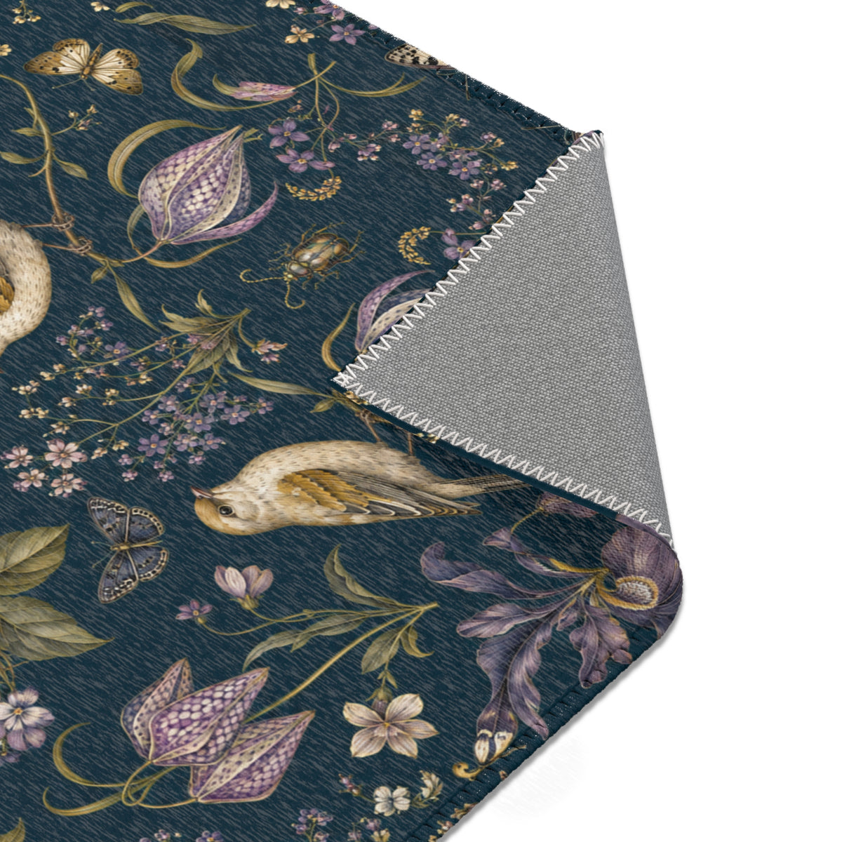 Botanical Bird's Nest Nocturne Area Rug
