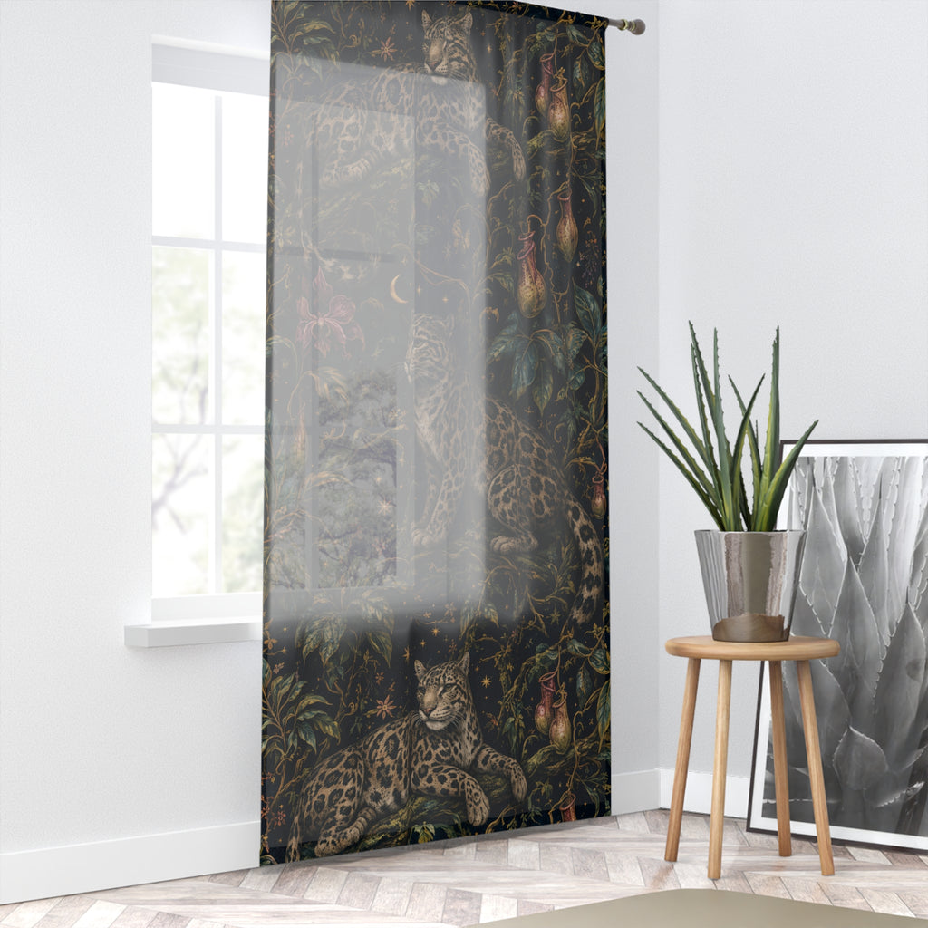 Cloud Leopard Reverie Nocturne Window Curtain