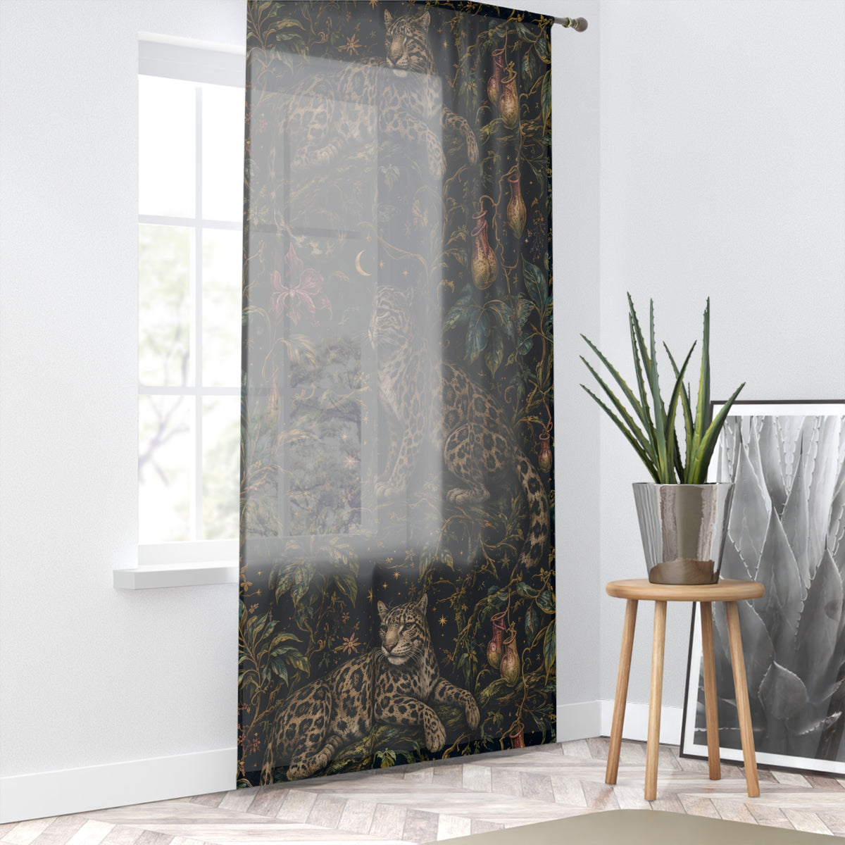 Cloud Leopard Reverie Nocturne Window Curtain