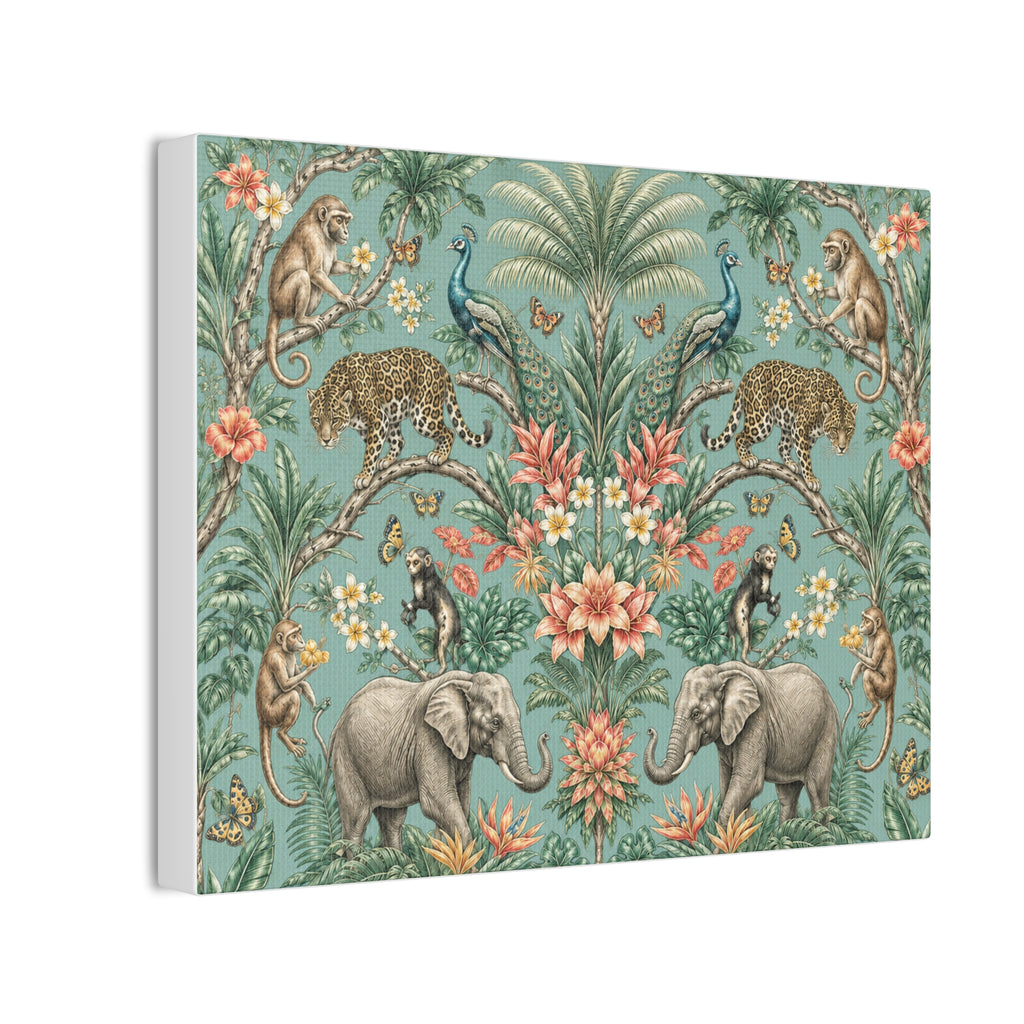 Mystic Jungle Verdigris Jungle Stretched Canvas
