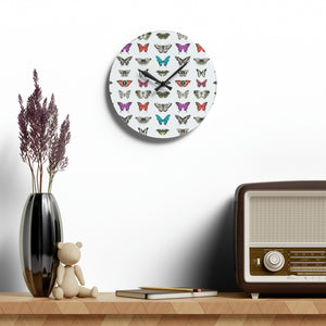 Butterfly and Moth Acrylic Wall Clock