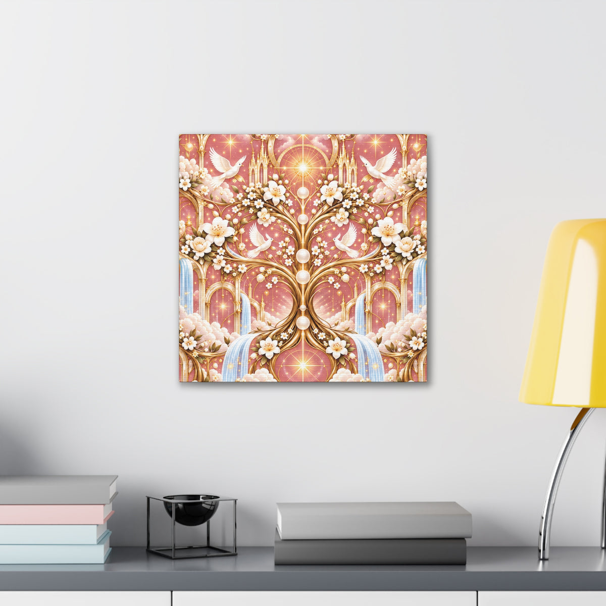 Tree of Heaven Rose Twilight Wrapped Canvas