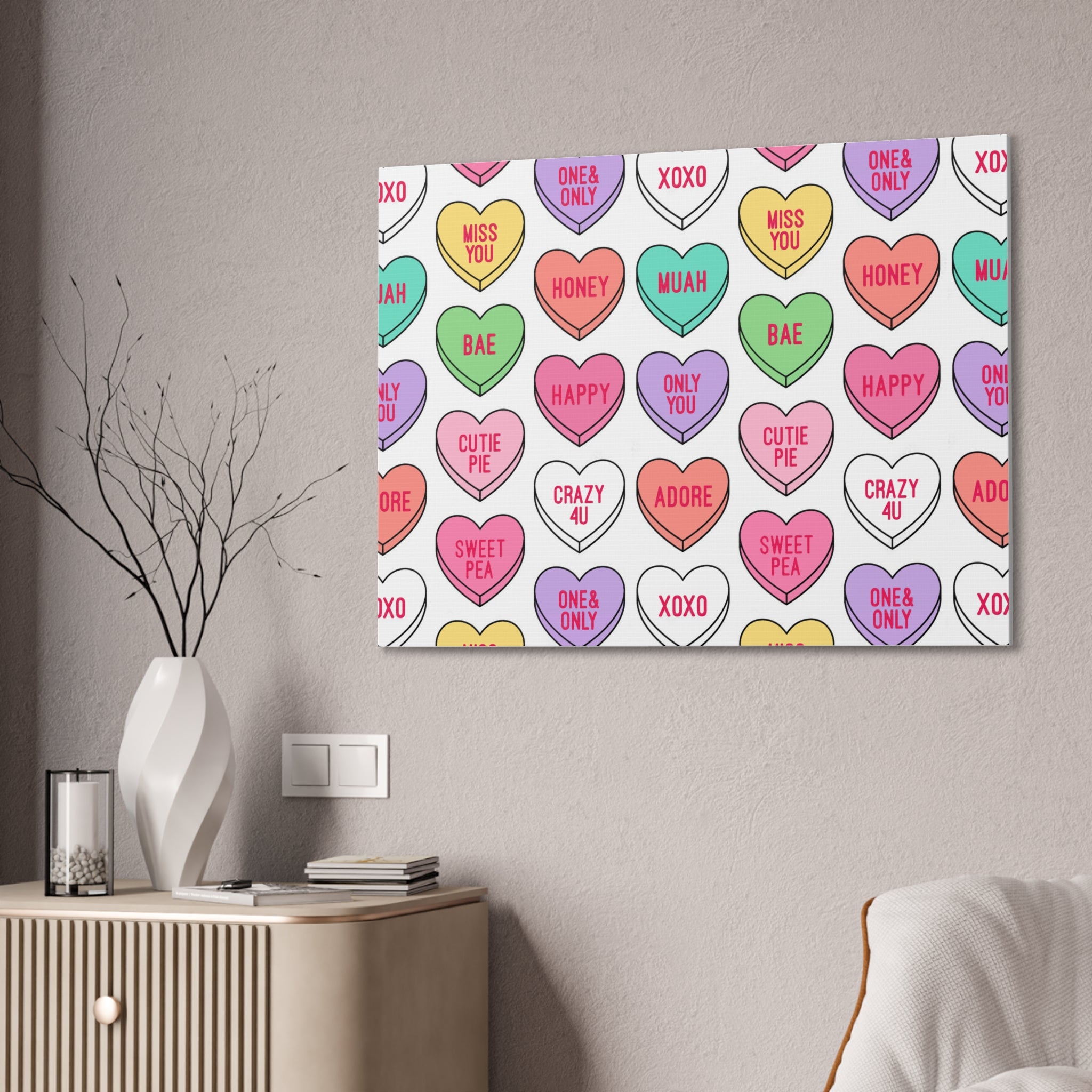 Candy Heart Stretched Canvas