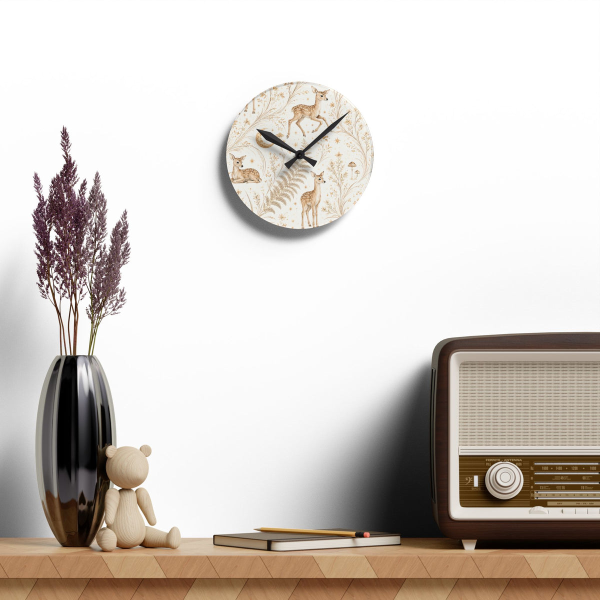 Astral Fawn Moon Milk Acrylic Wall Clock