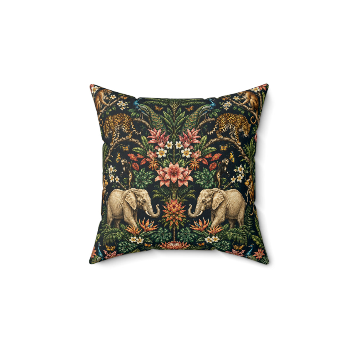 Mystic Jungle Midnight Jungle Decorative Pillow