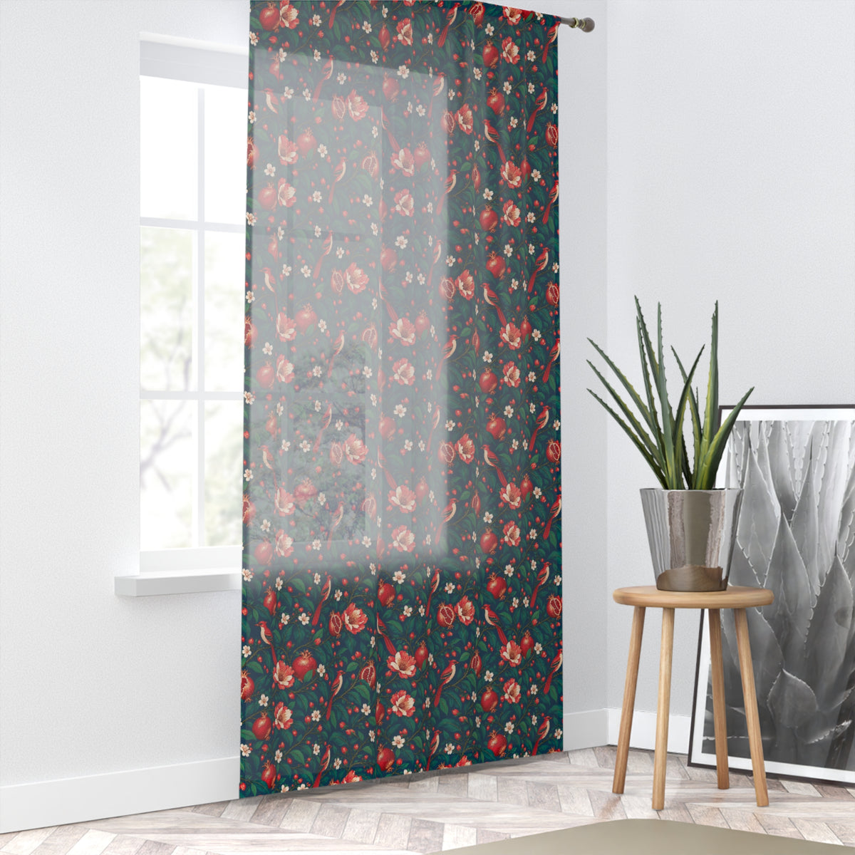 Gilded Orchard Blue Hour Window Curtain