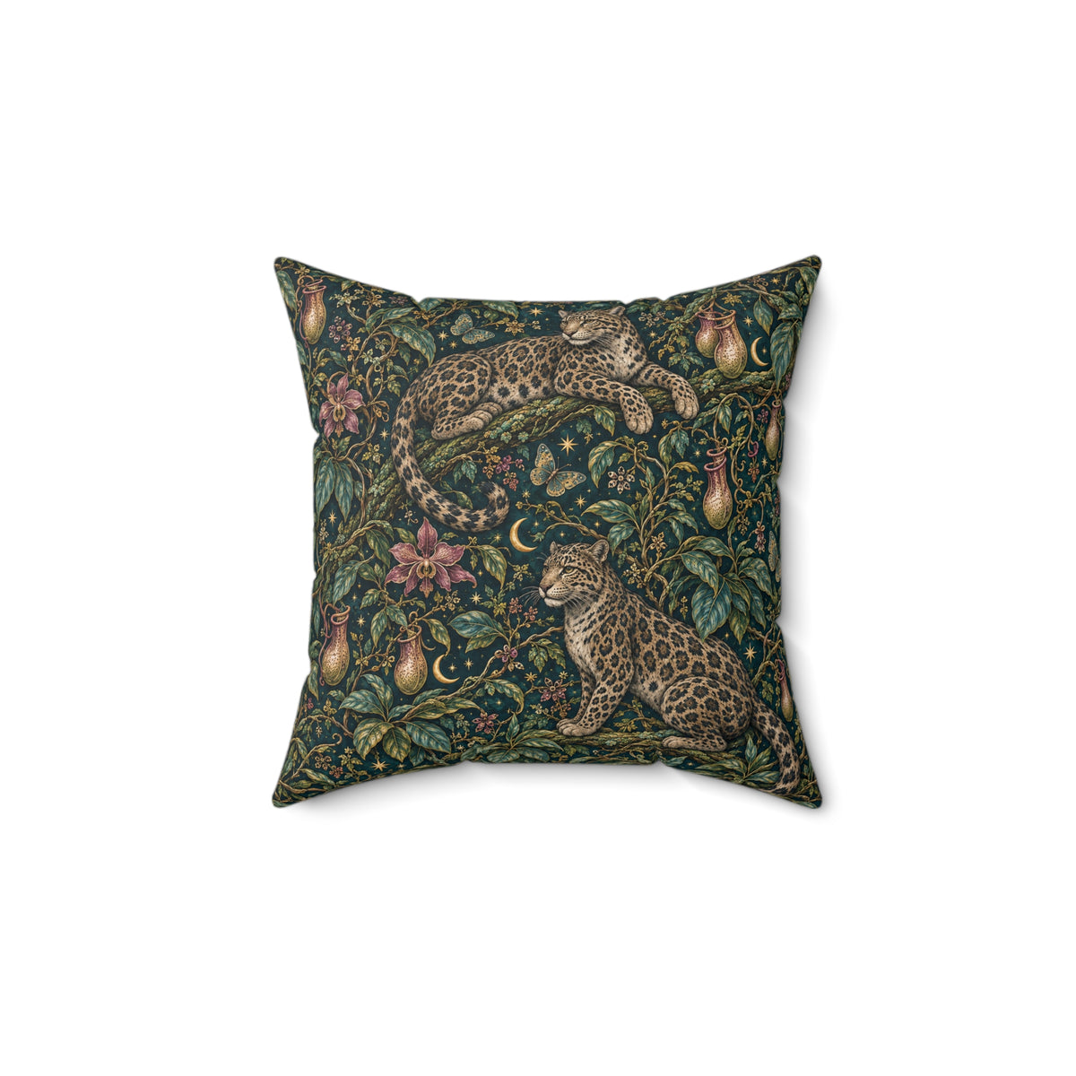 Cloud Leopard Reverie Verdigris Decorative Pillow
