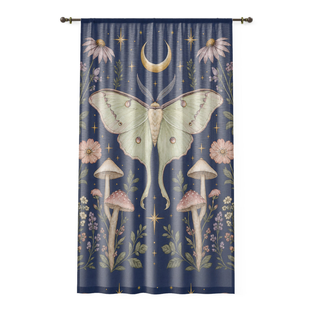 Luna Apothecary Indigo Window Curtain