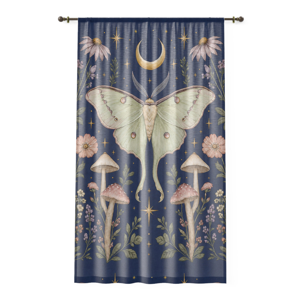 Luna Apothecary Indigo Window Curtain