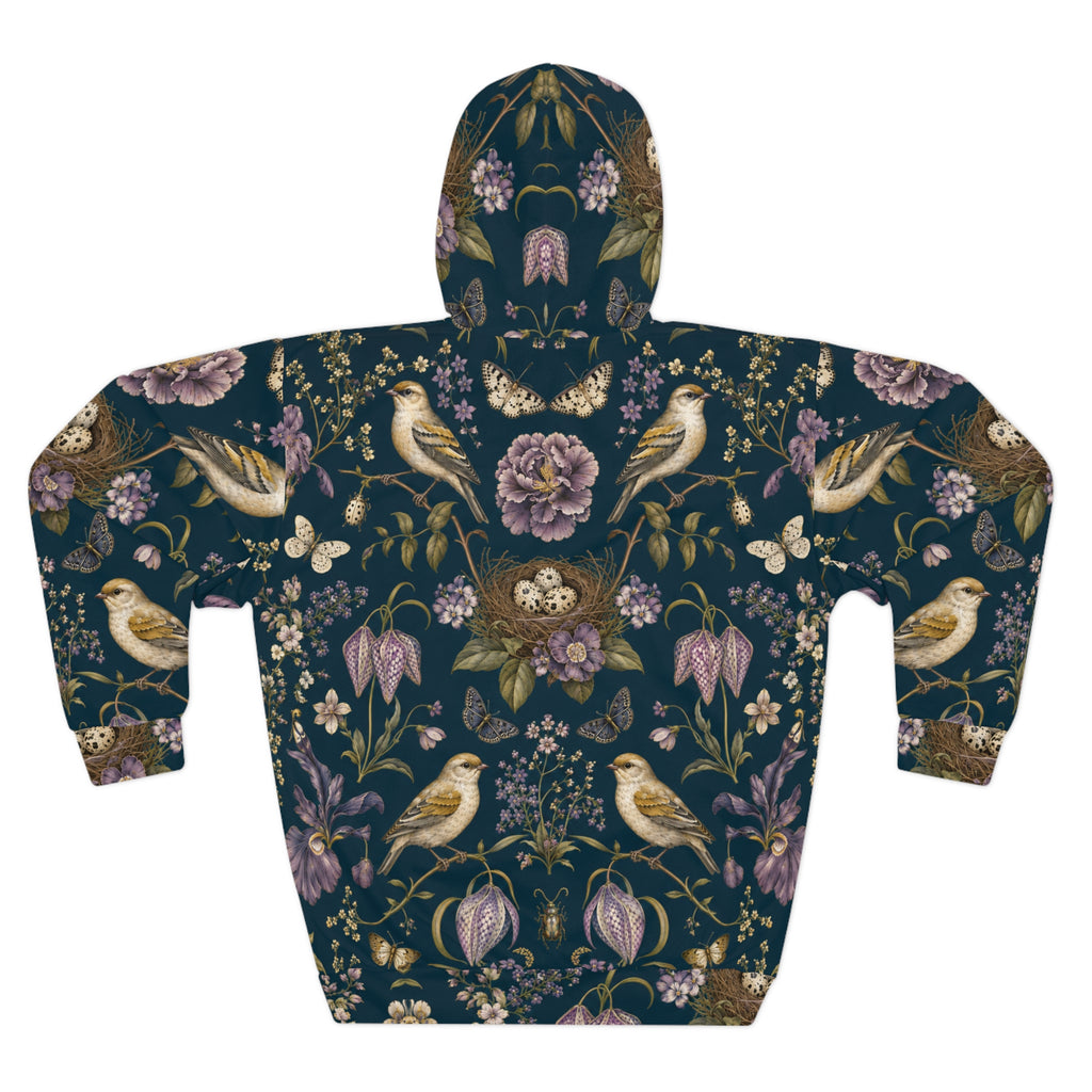 Botanical Bird's Nest Nocturne Pullover Hoodie
