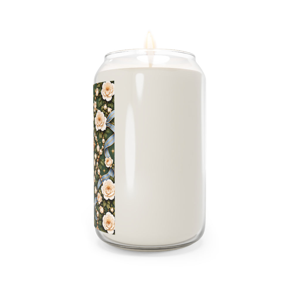 Rosary of Light Sage Blue Centered Cross Luxe Candle
