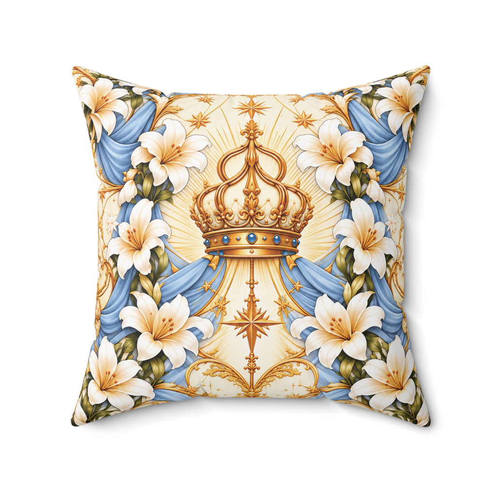 Queen of Heaven Ivory Gold Decorative Pillow