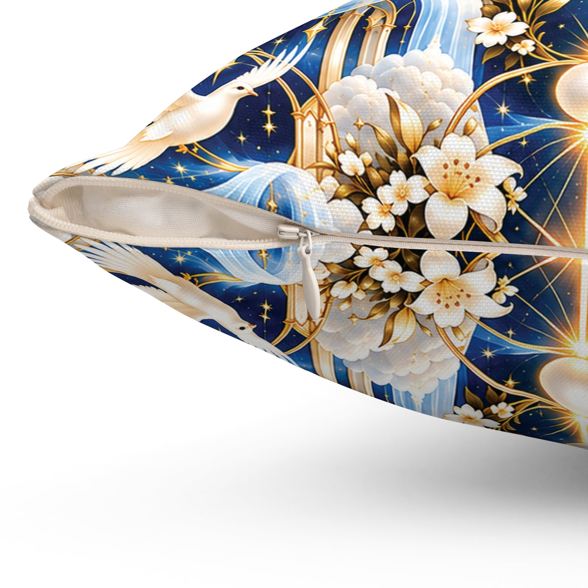 Cathedral of Light Celestial Blue Decorative Pillow