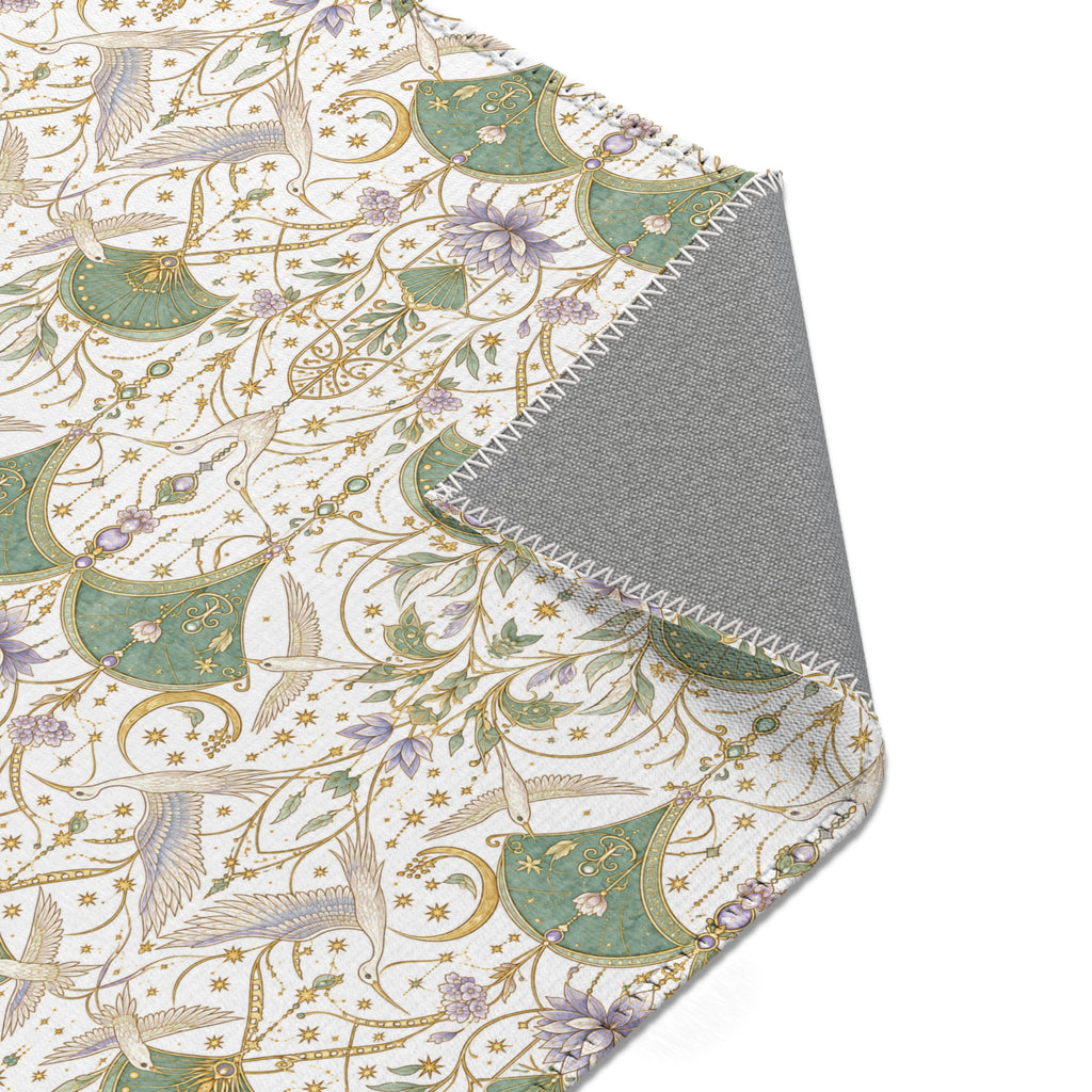 Celestial Aviary Moon Milk Area Rug