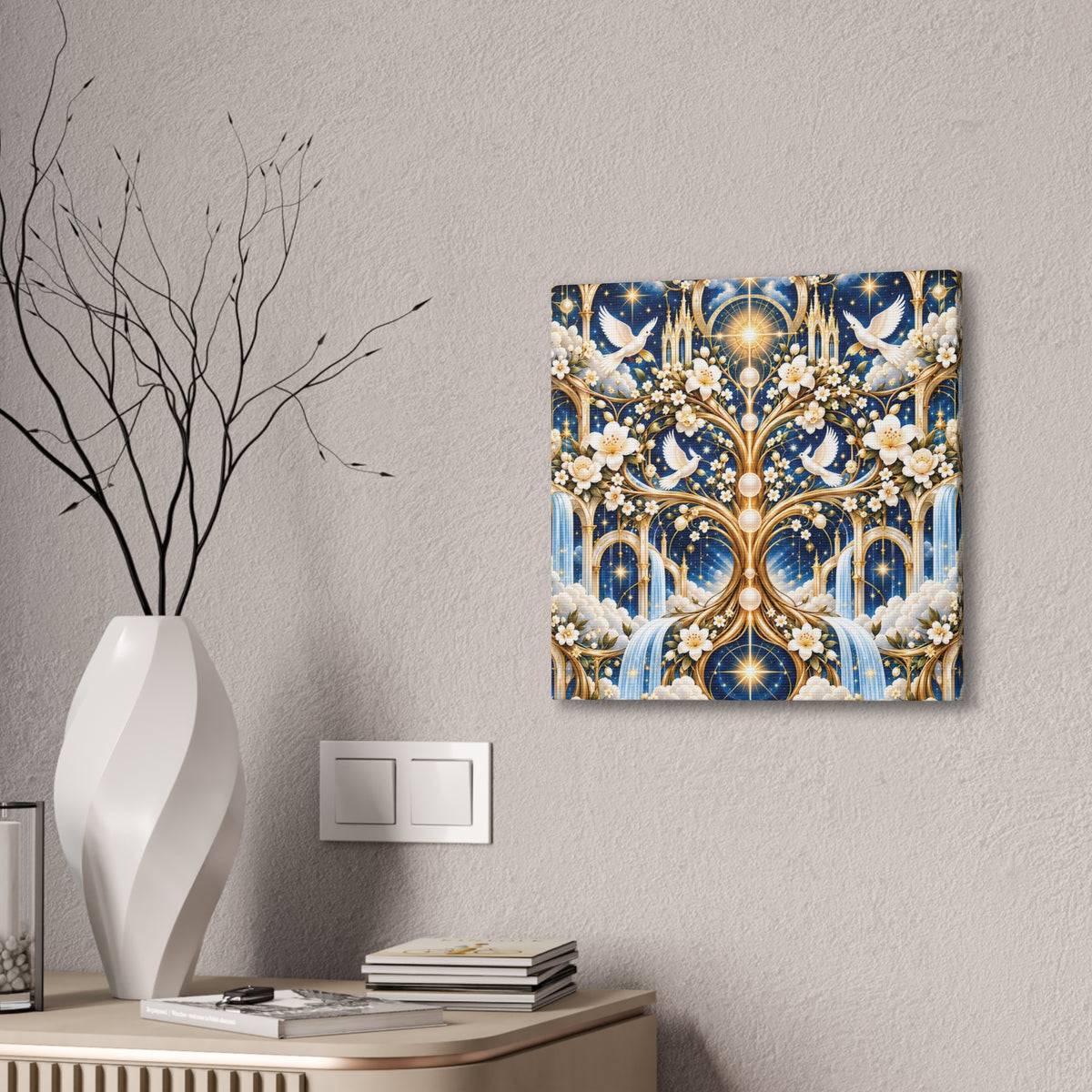 Tree of Heaven Celestial Blue Wrapped Canvas