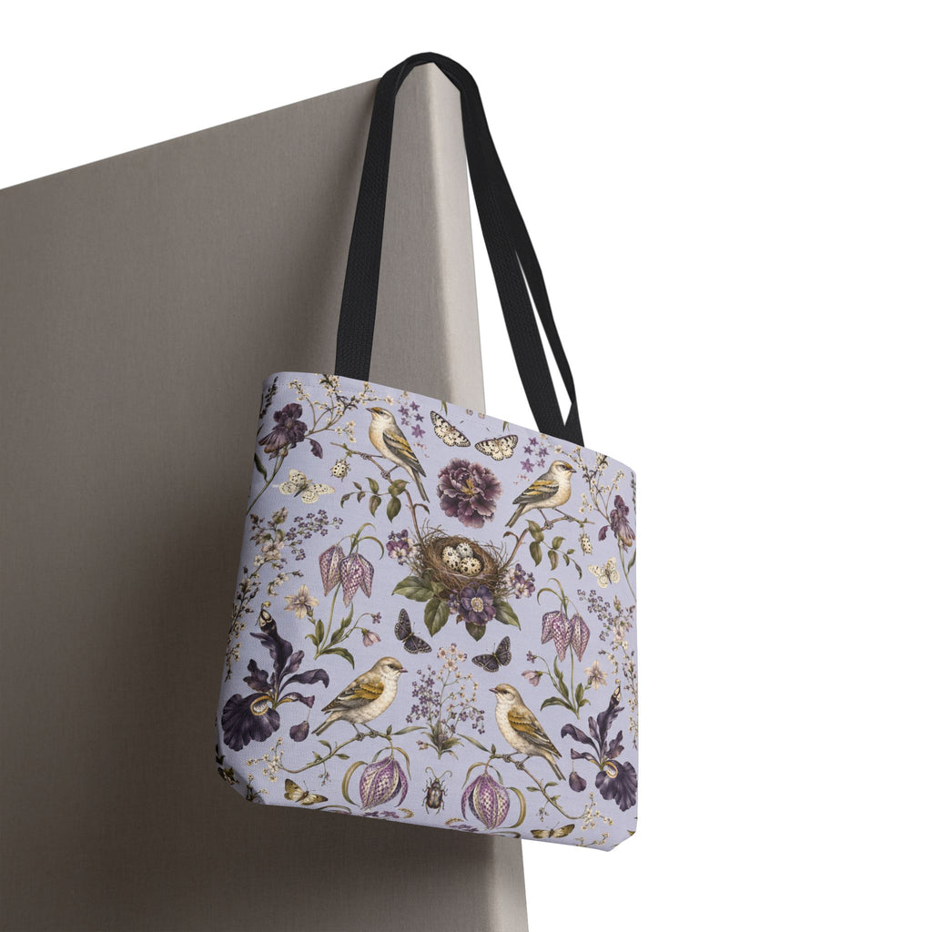 Botanical Bird's Nest Lilac Tote Bag