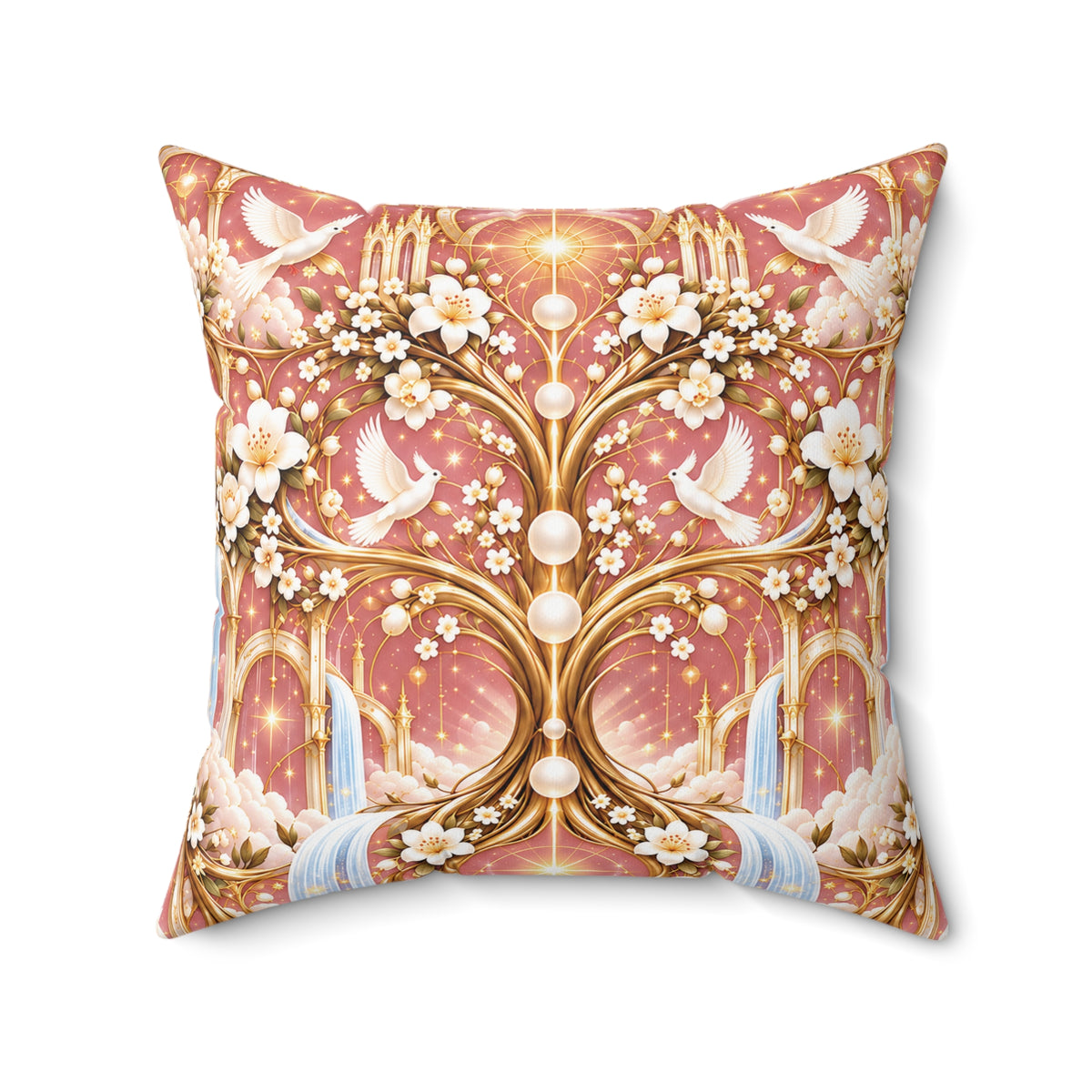 Tree of Heaven Rose Twilight Decorative Pillow