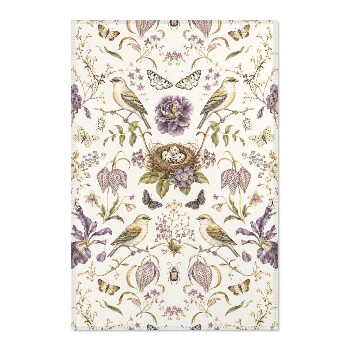 Botanical Bird's Nest Moon Milk Area Rug
