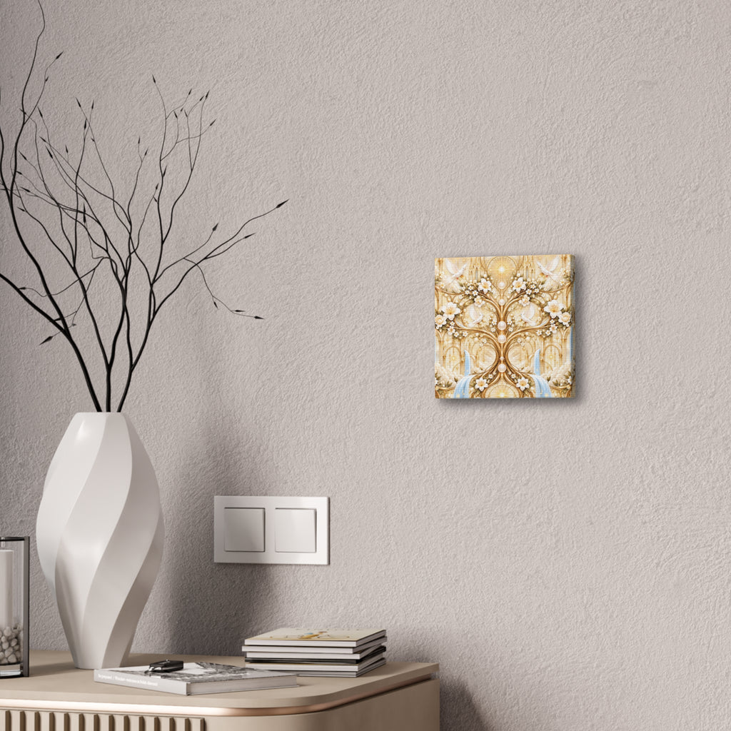 Tree of Heaven Alabaster Gold Wrapped Canvas