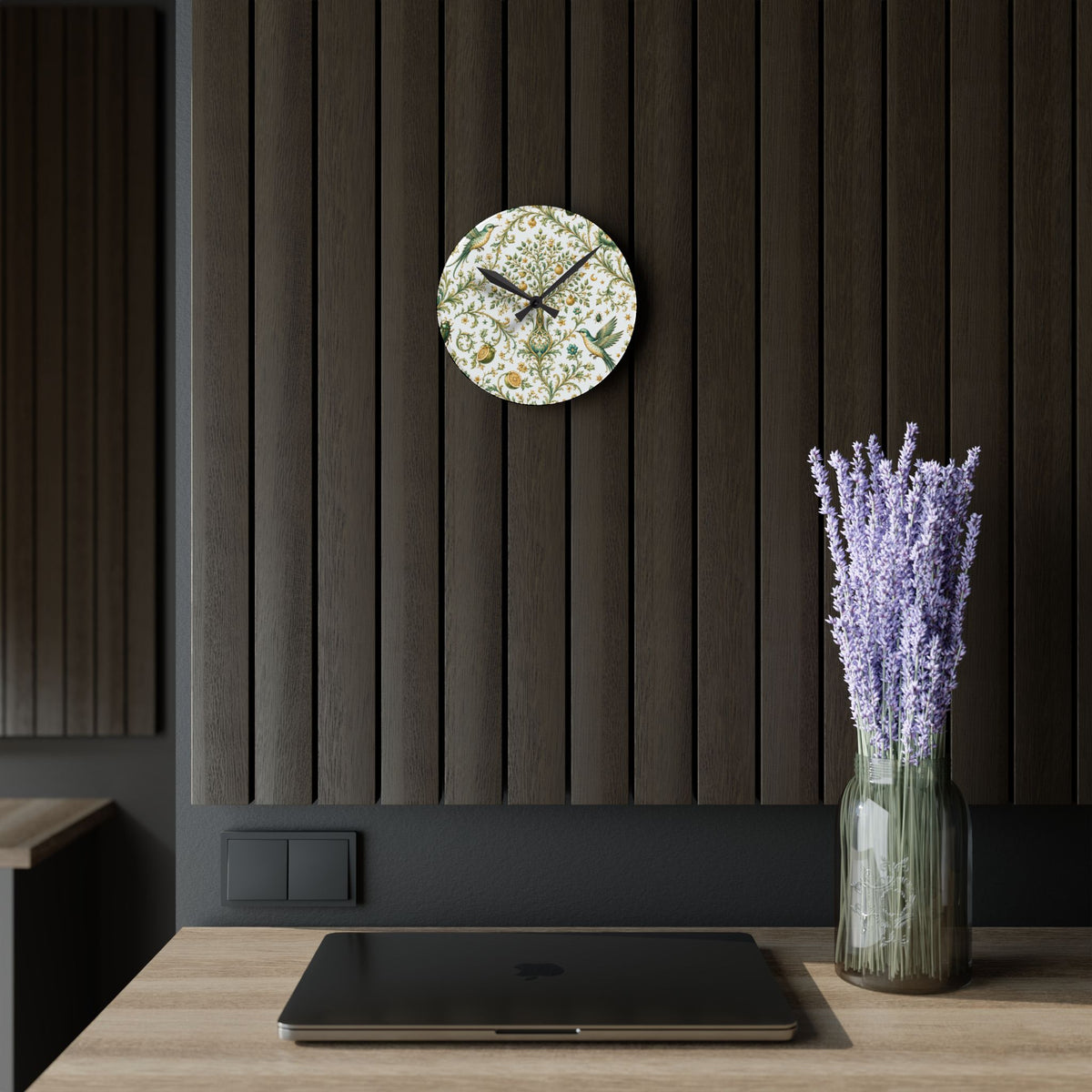Sacred Canopy Moon Milk Acrylic Wall Clock