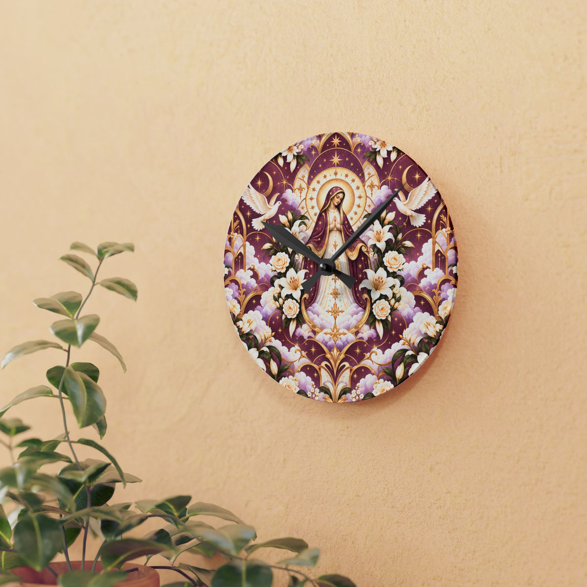 Marian Radiance Rose Dawn Acrylic Wall Clock