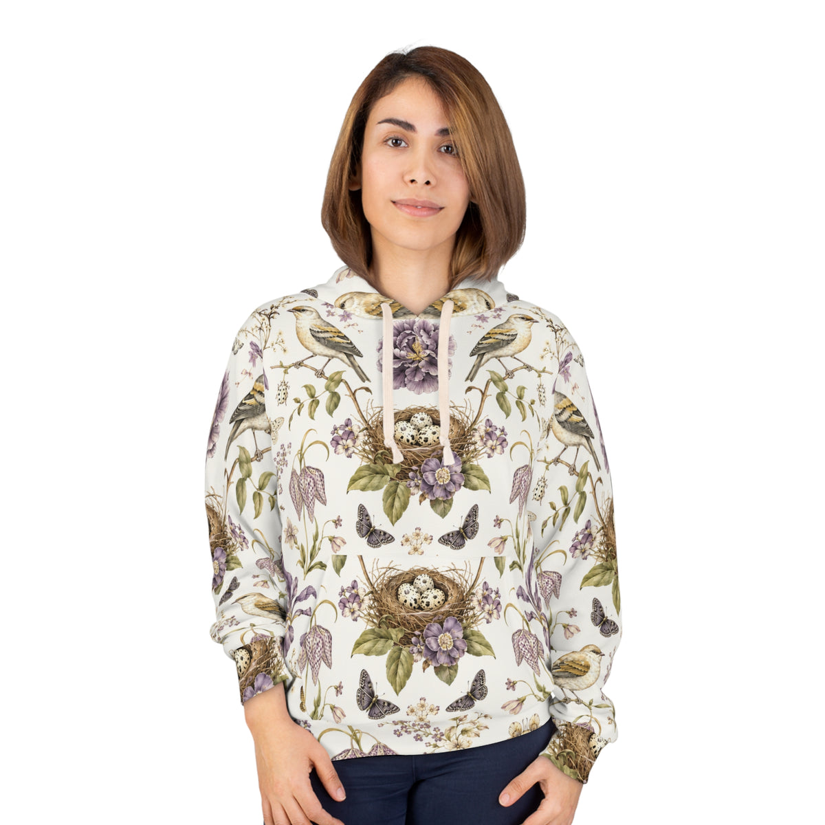 Botanical Bird's Nest Moon Milk Pullover Hoodie