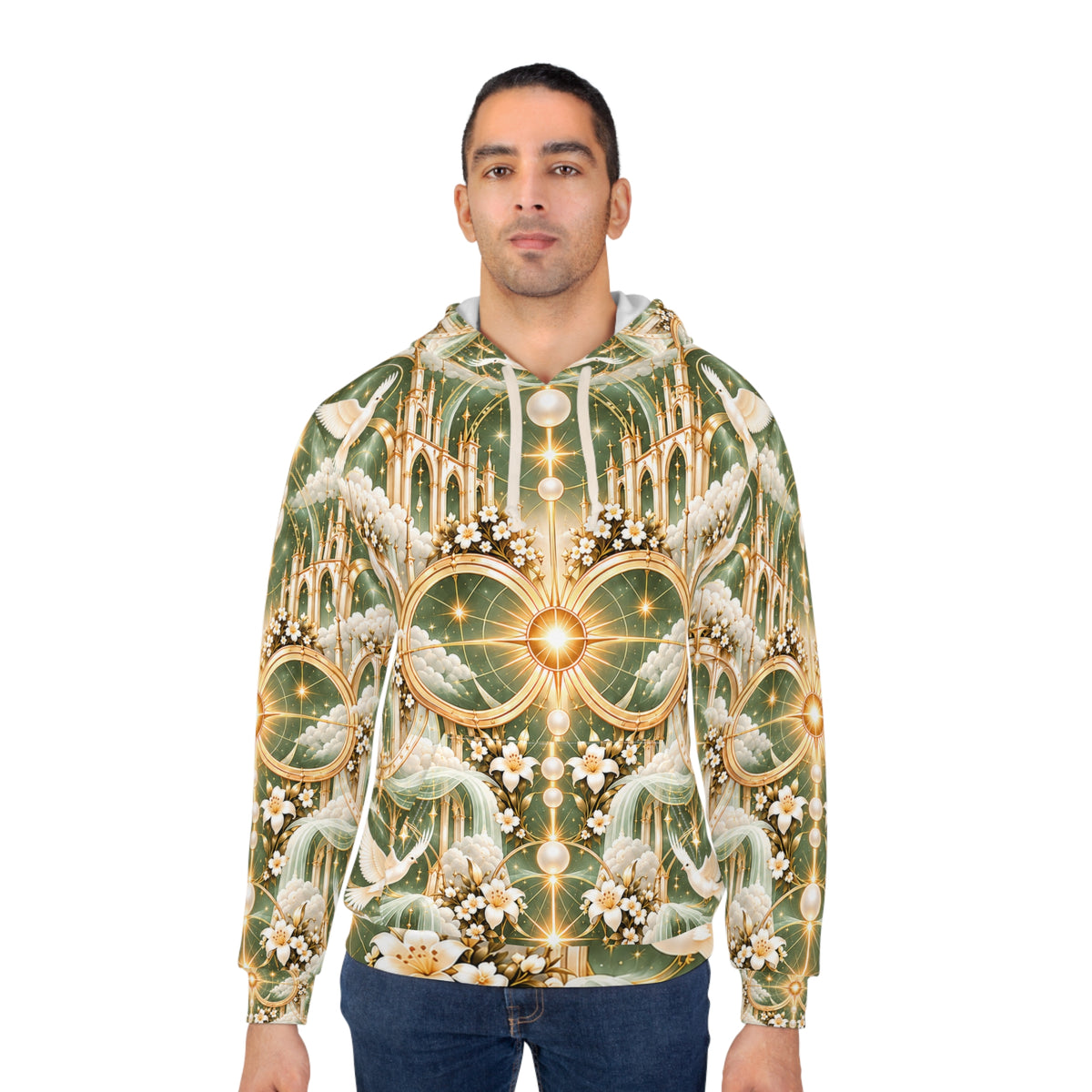 Cathedral of Light Sage Sanctuary Pullover Hoodie