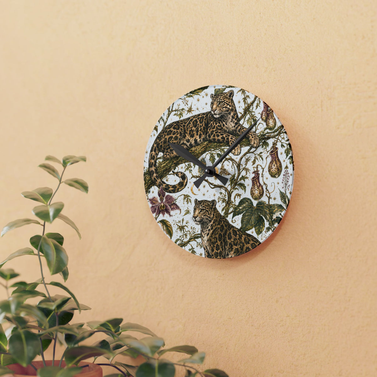Cloud Leopard Reverie Moon Milk Acrylic Wall Clock