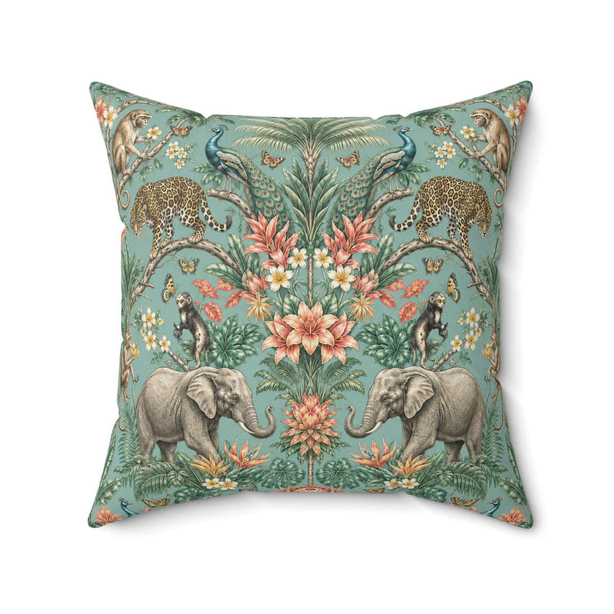 Mystic Jungle Verdigris Jungle Decorative Pillow