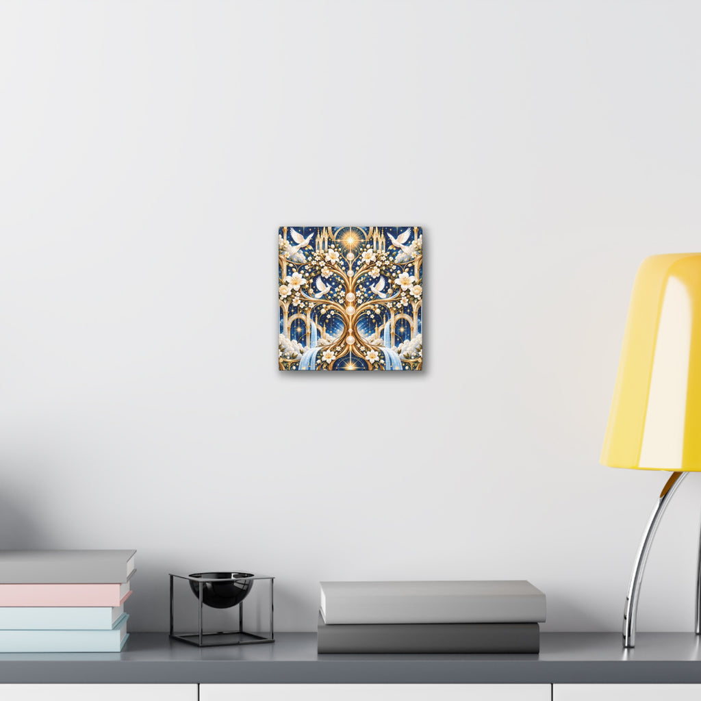 Tree of Heaven Celestial Blue Wrapped Canvas