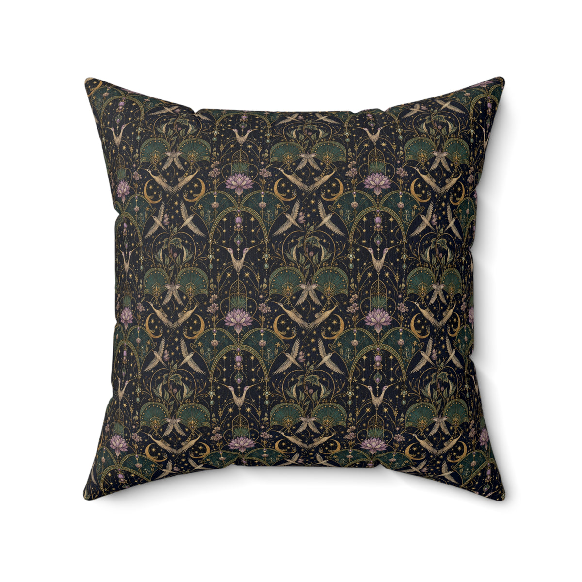Celestial Aviary Nocturne Decorative Pillow