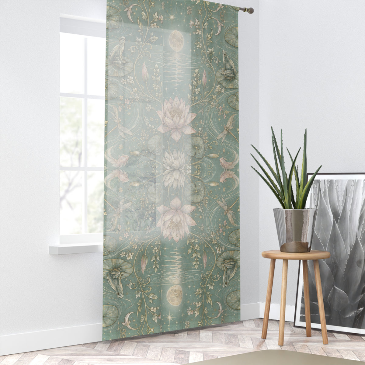Nymphaea Nocturne Moon Mist Window Curtain