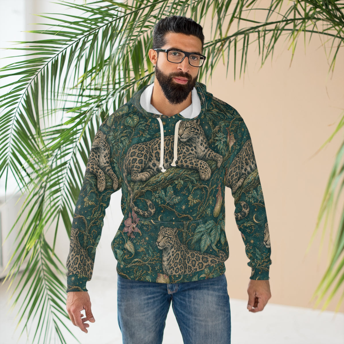 Cloud Leopard Reverie Verdigris Pullover Hoodie