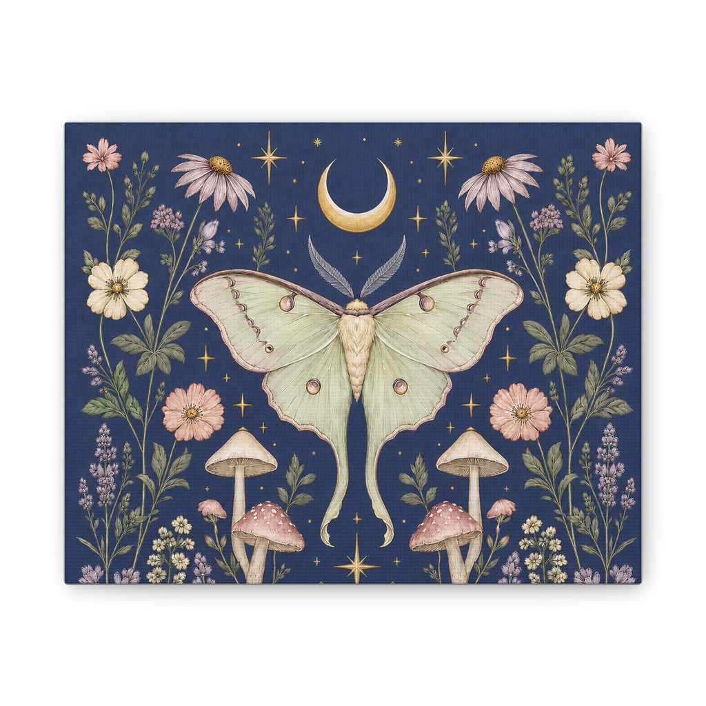 Luna Apothecary Indigo Stretched Canvas