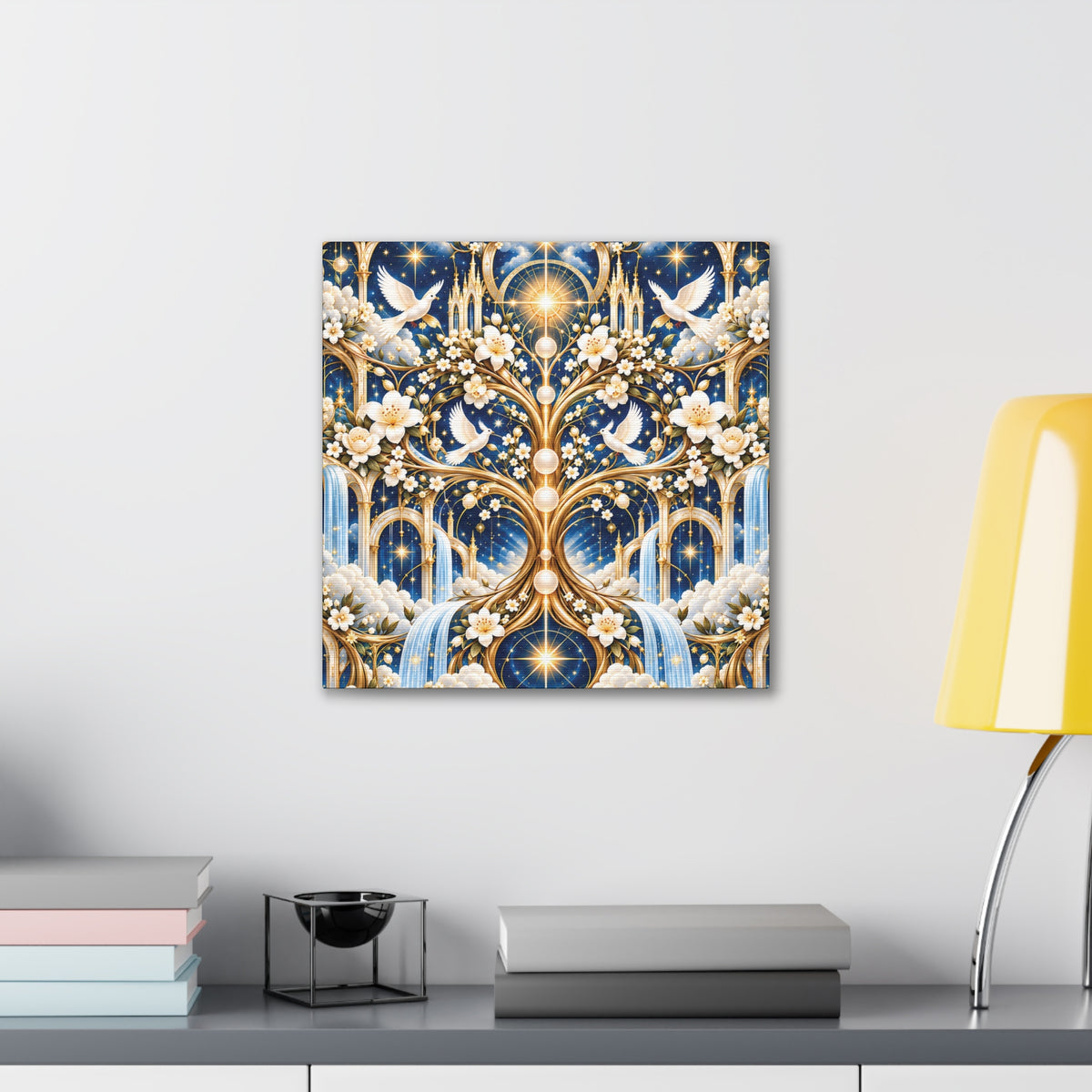 Tree of Heaven Celestial Blue Wrapped Canvas