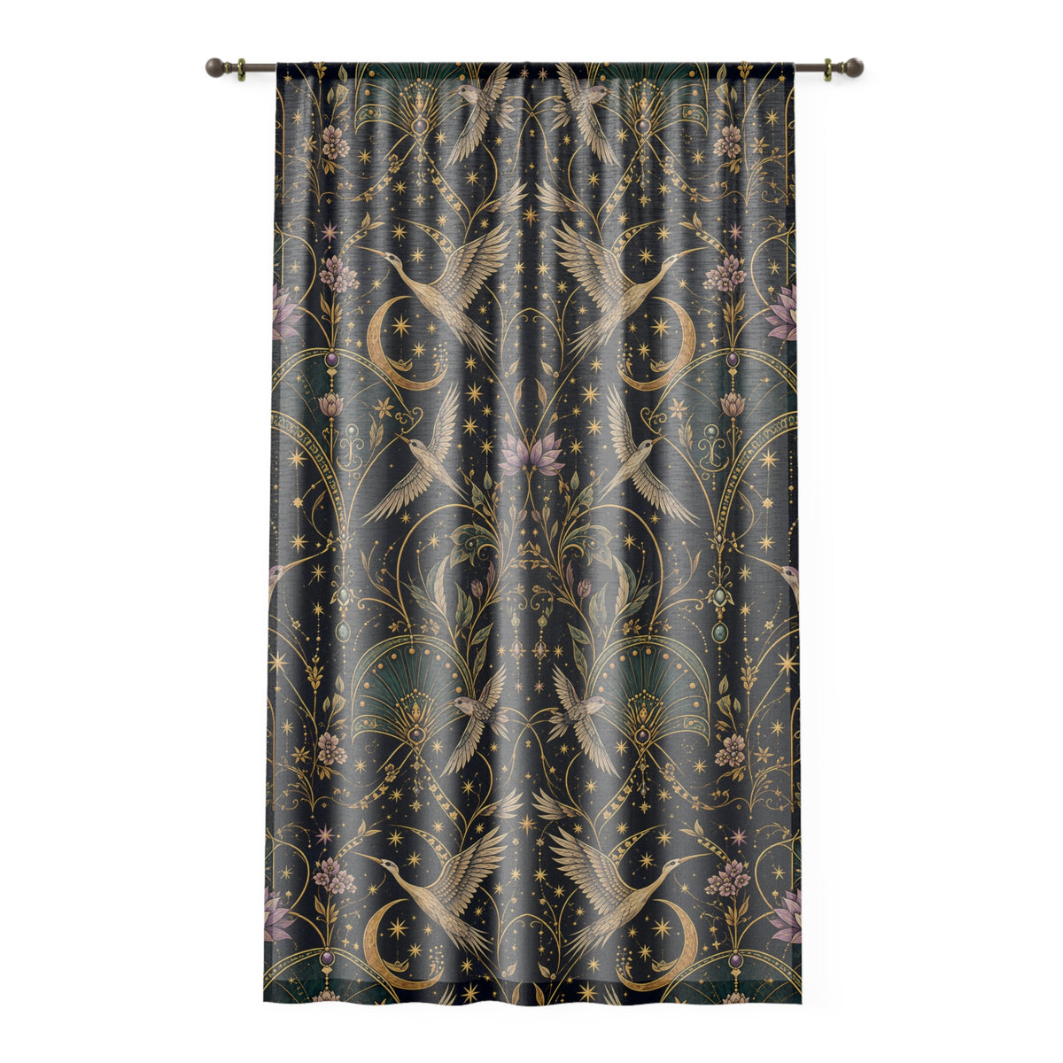 Celestial Aviary Nocturne Window Curtain