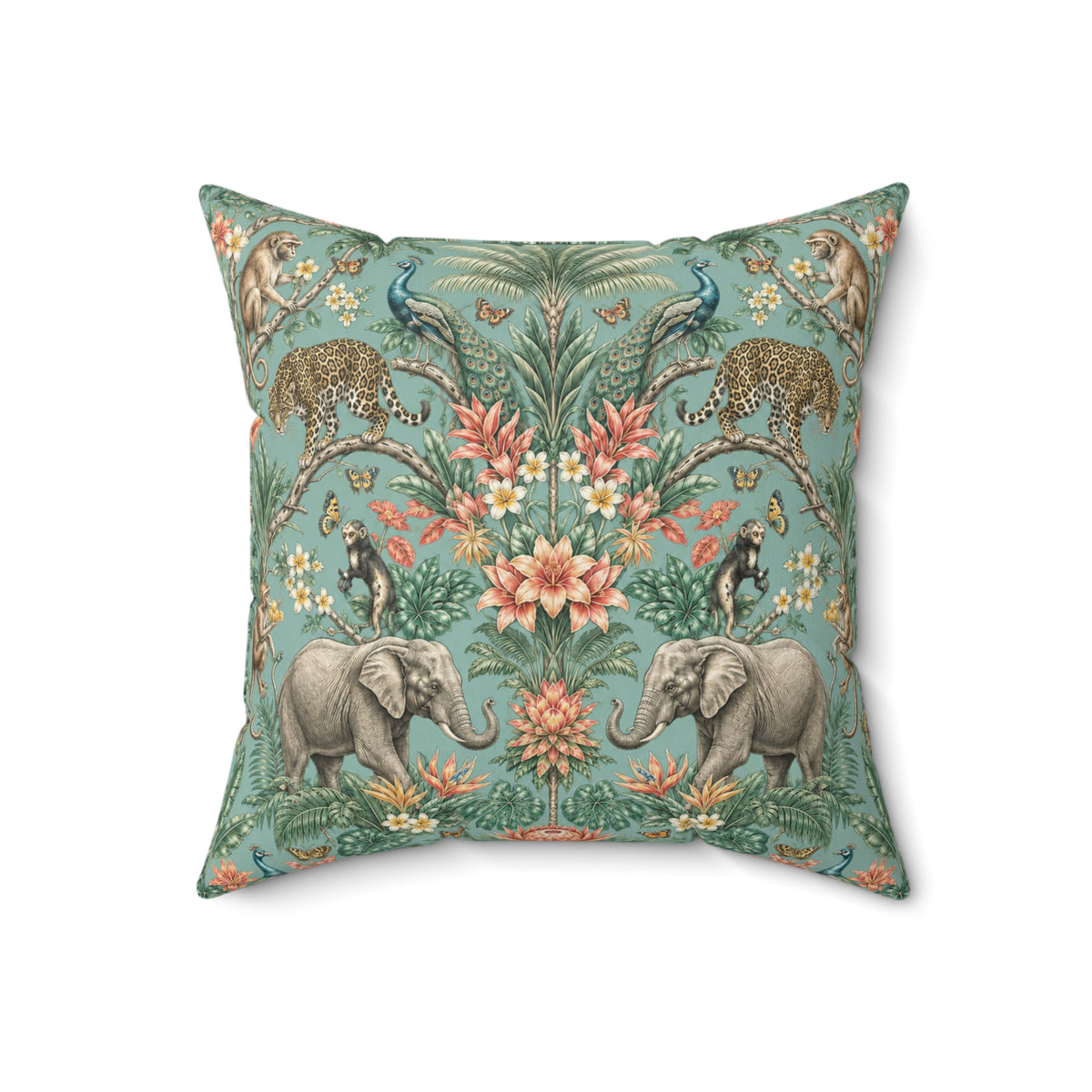 Mystic Jungle Verdigris Jungle Decorative Pillow