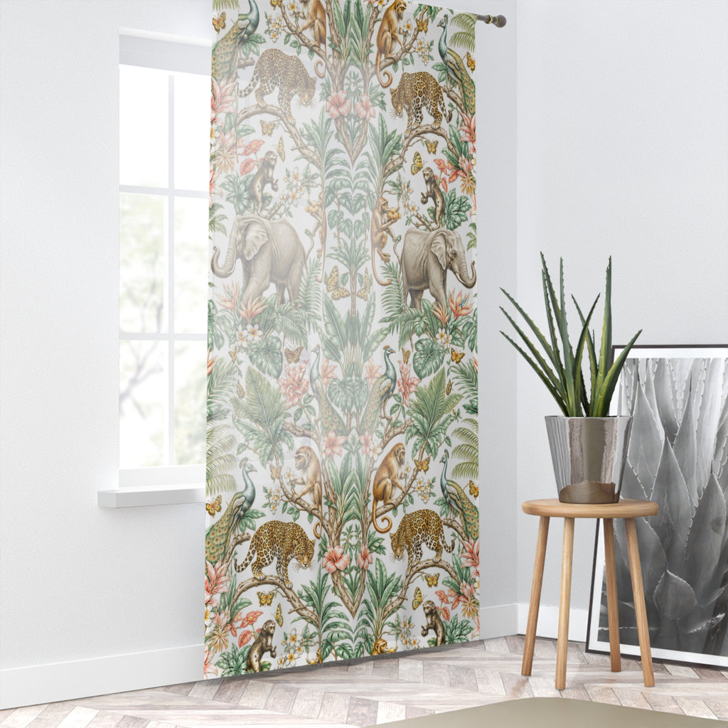 Mystic Jungle Ivory Eden Window Curtain