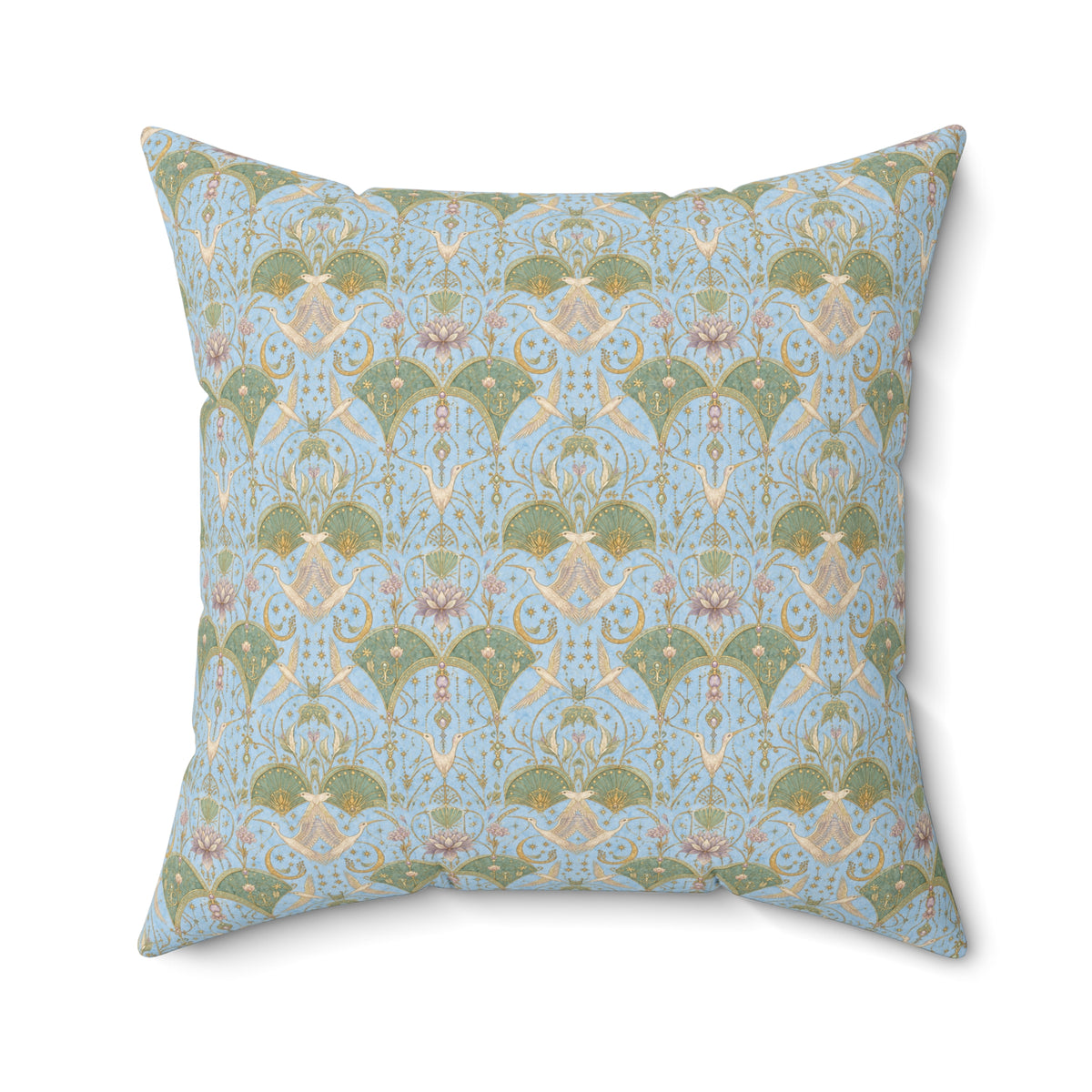 Celestial Aviary Blue Hour Decorative Pillow