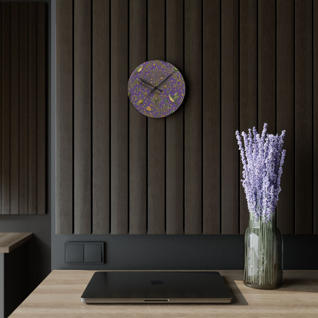 Sacred Canopy Amethyst Acrylic Wall Clock