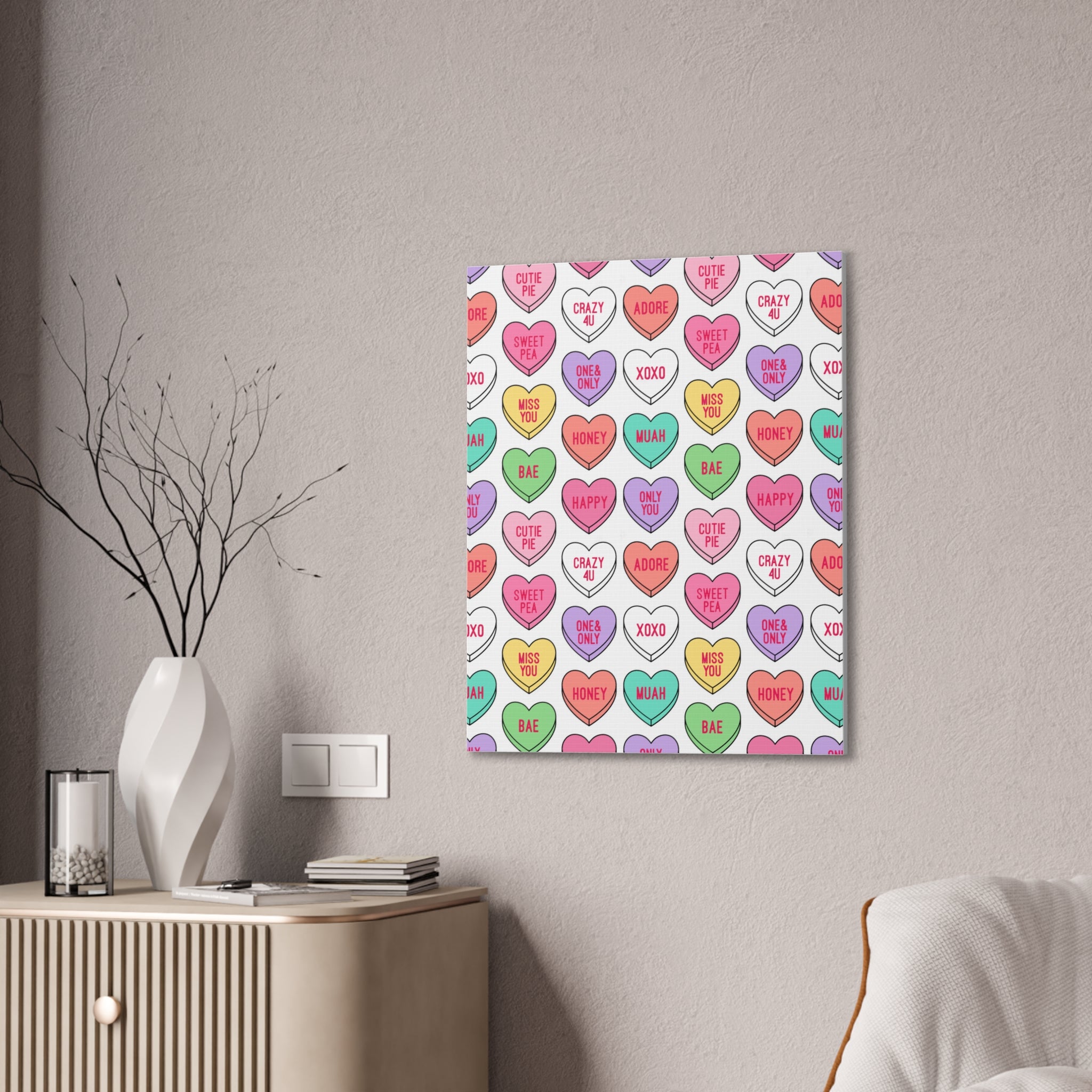 Candy Heart Stretched Canvas