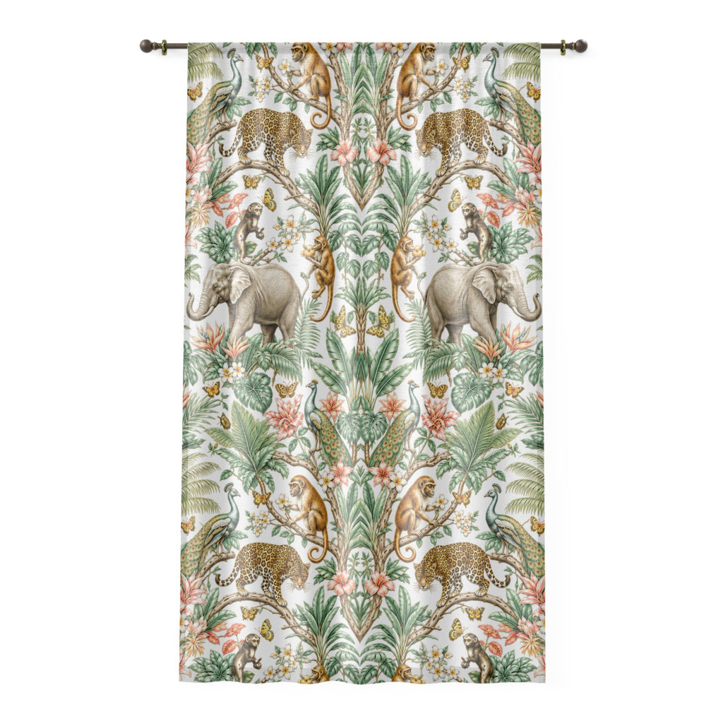Mystic Jungle Ivory Eden Window Curtain