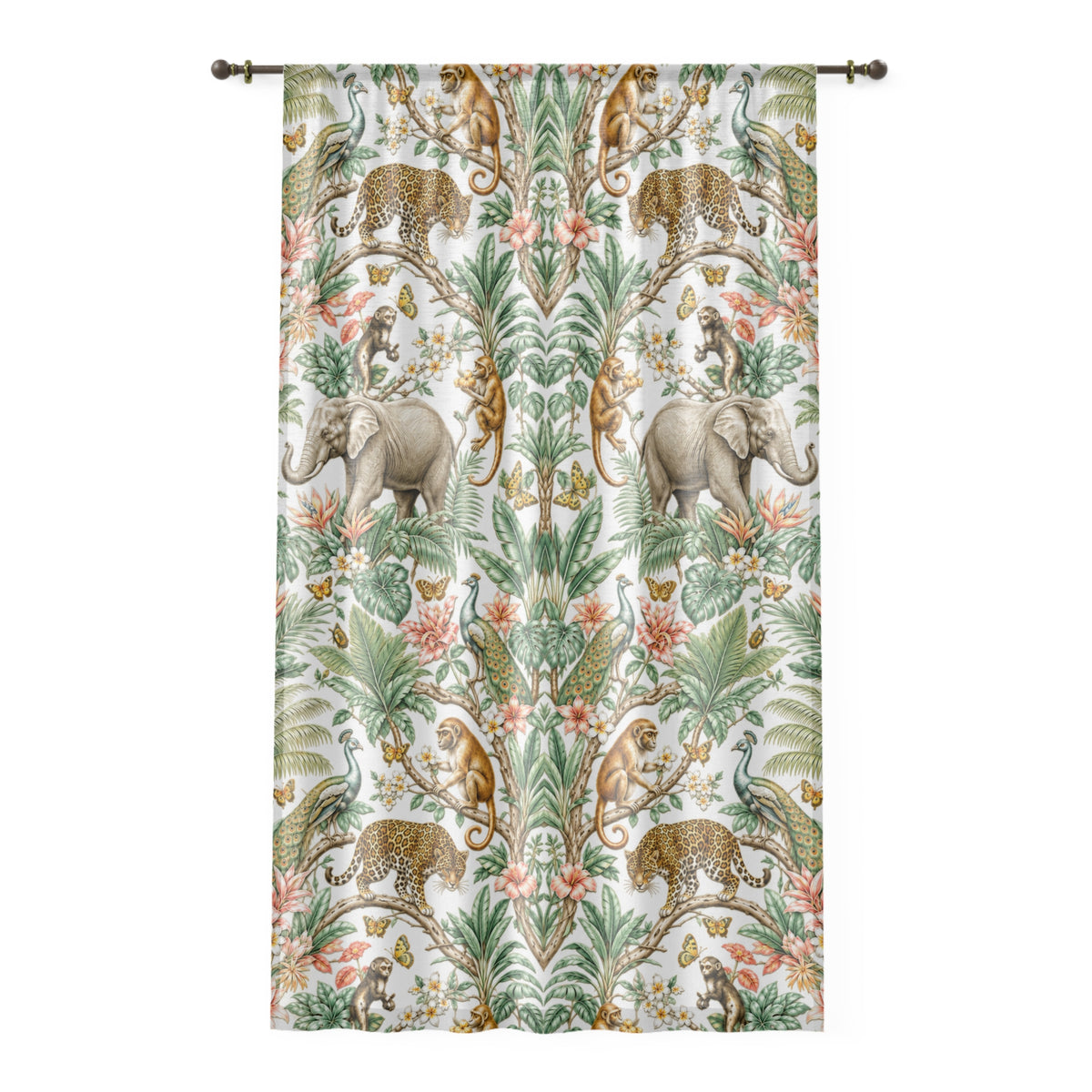 Mystic Jungle Ivory Eden Window Curtain