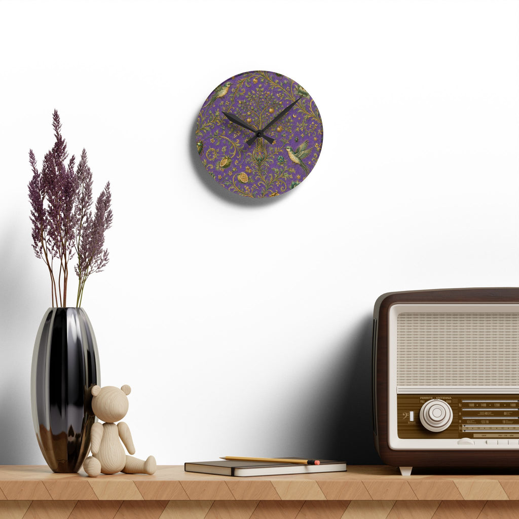 Sacred Canopy Amethyst Acrylic Wall Clock