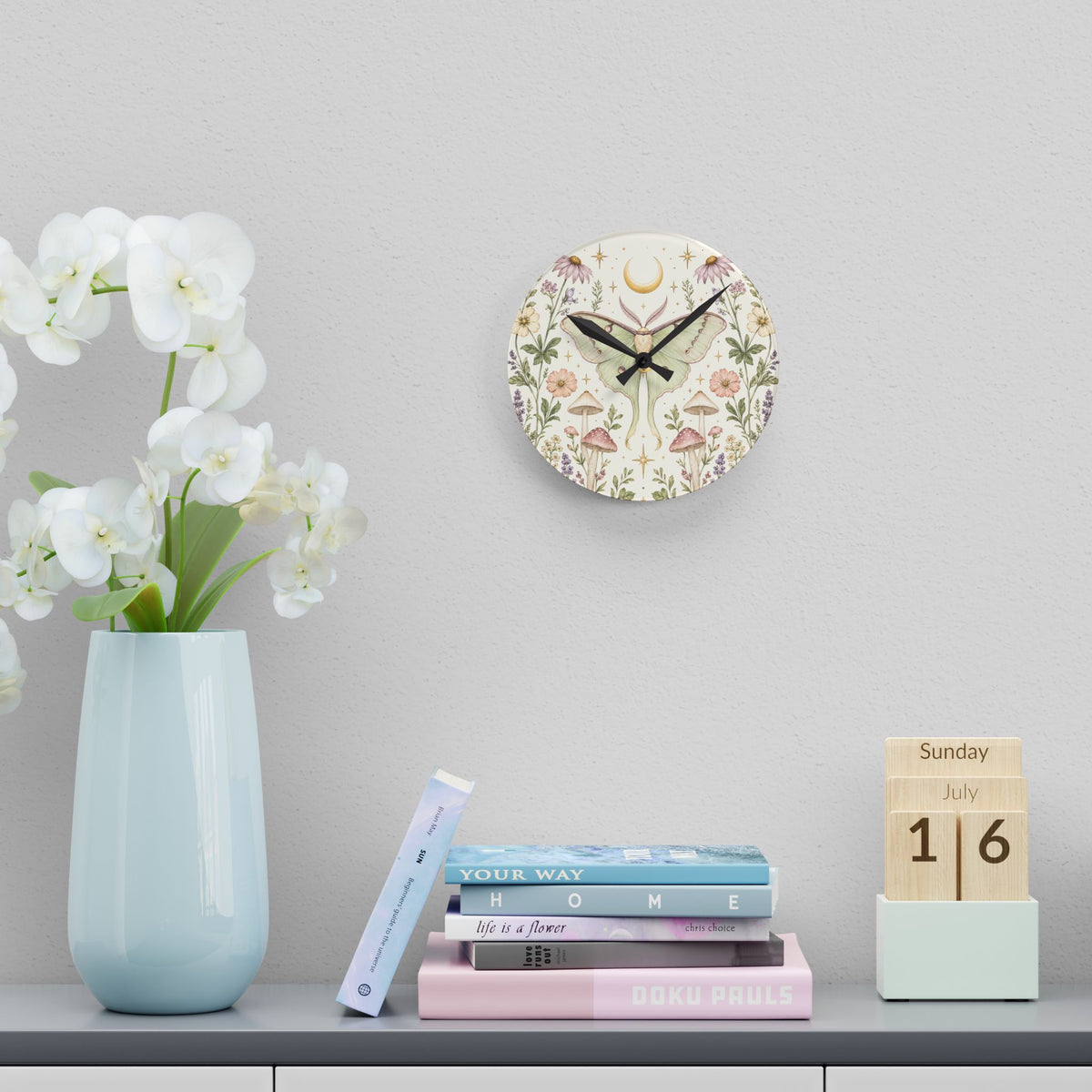 Luna Apothecary Moon Milk Acrylic Wall Clock