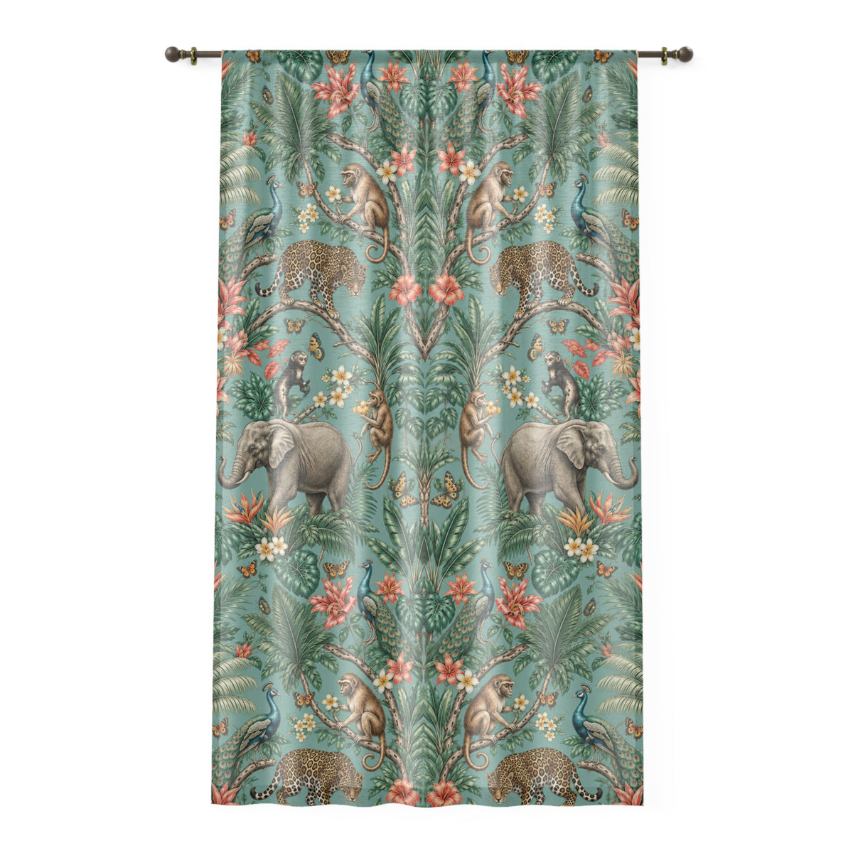 Mystic Jungle Verdigris Jungle Window Curtain