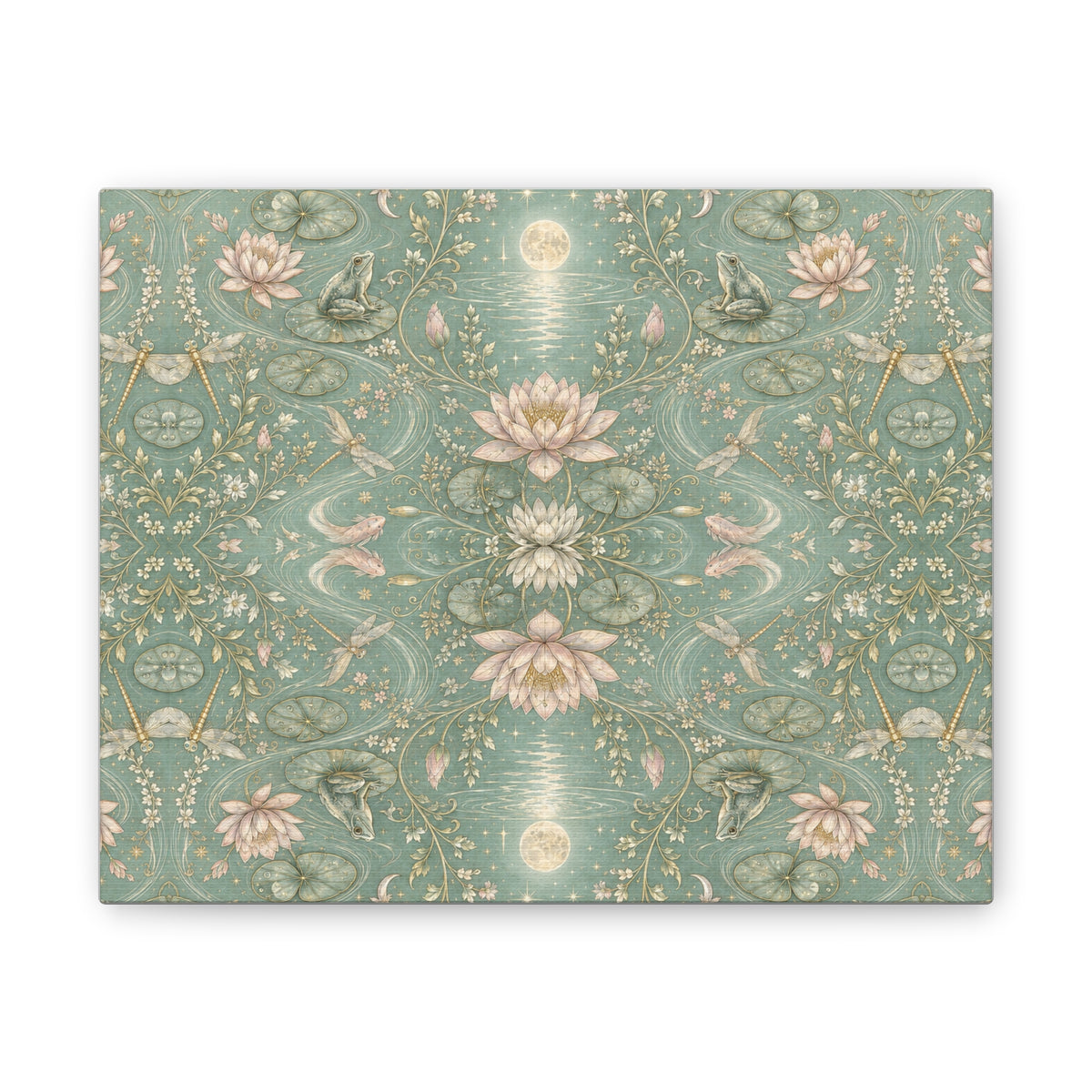 Nymphaea Nocturne Moon Mist Stretched Canvas