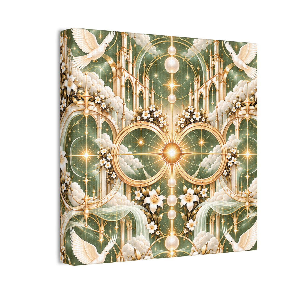 Cathedral of Light Sage Sanctuary 8-inch Canvas