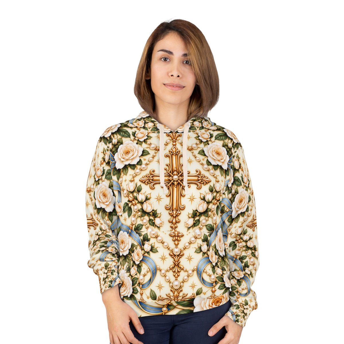 Rosary of Light Ivory Pullover Hoodie