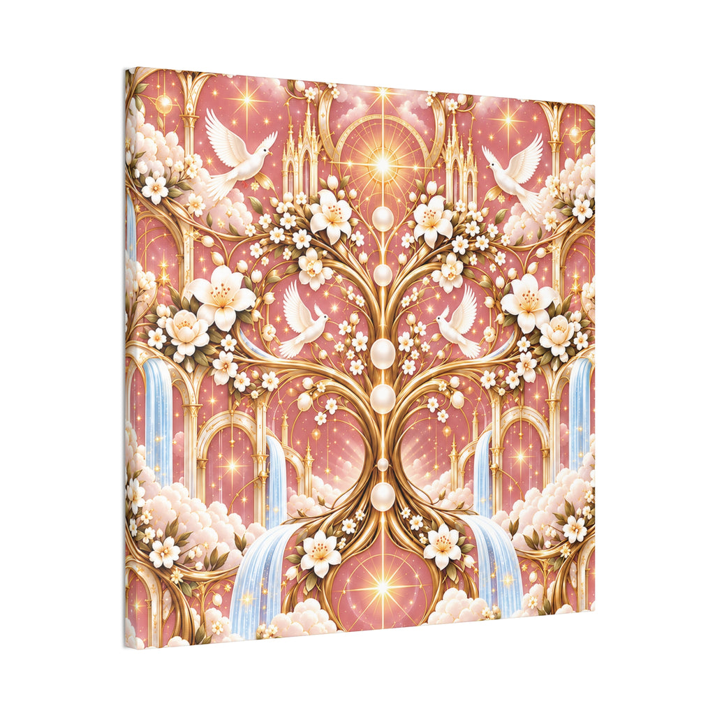 Tree of Heaven Rose Twilight Wrapped Canvas